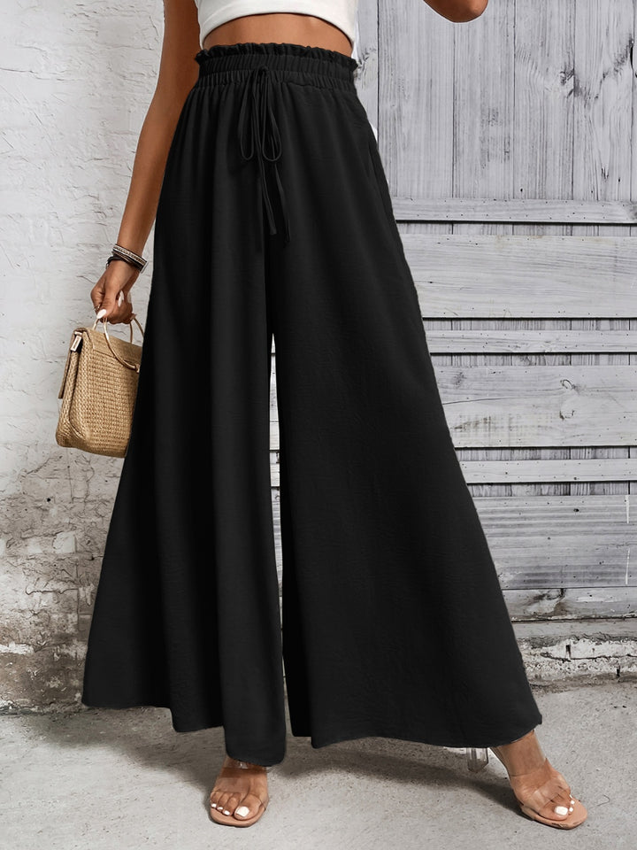 Honey Tied High Waist Wide Leg Pants - DRG Boutique Apparel & Accessories LLC