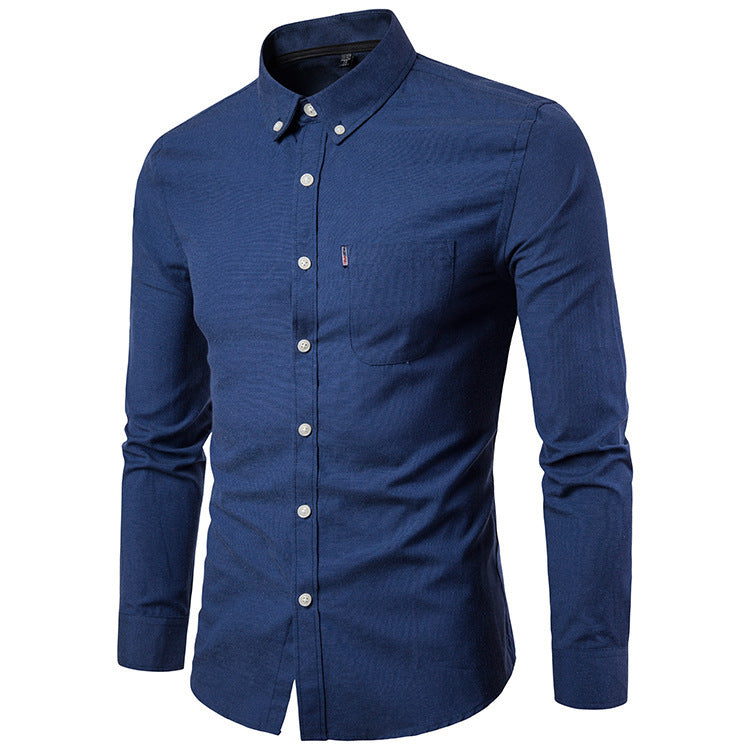 Men's Dress Shirts, Korean Style, Slim Long Sleeve