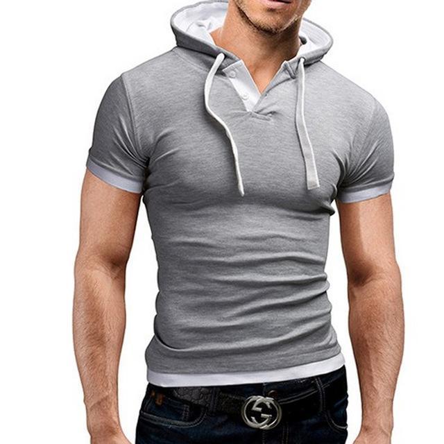 Men Hooded Polo Shirt