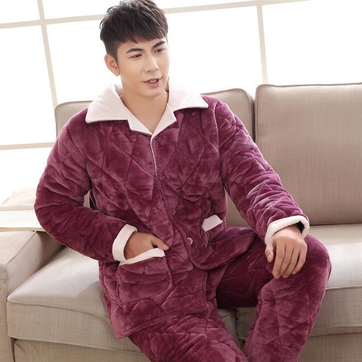 Flannel and cotton purple pajamas for men and women