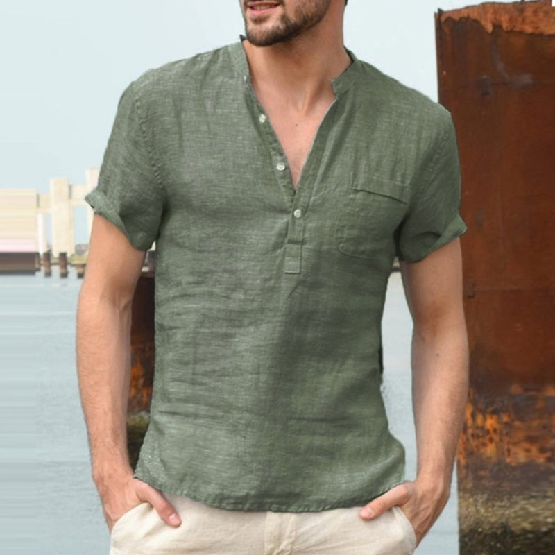 Casual linen polo shirt