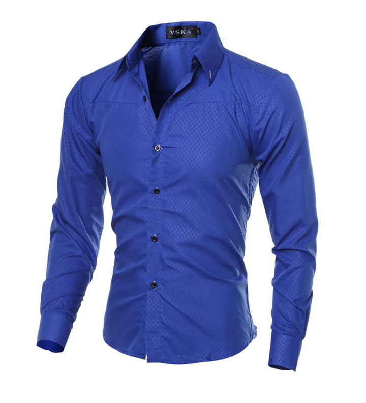 Men's Fitted Shirts, Designer Plaid Stripes Pattern