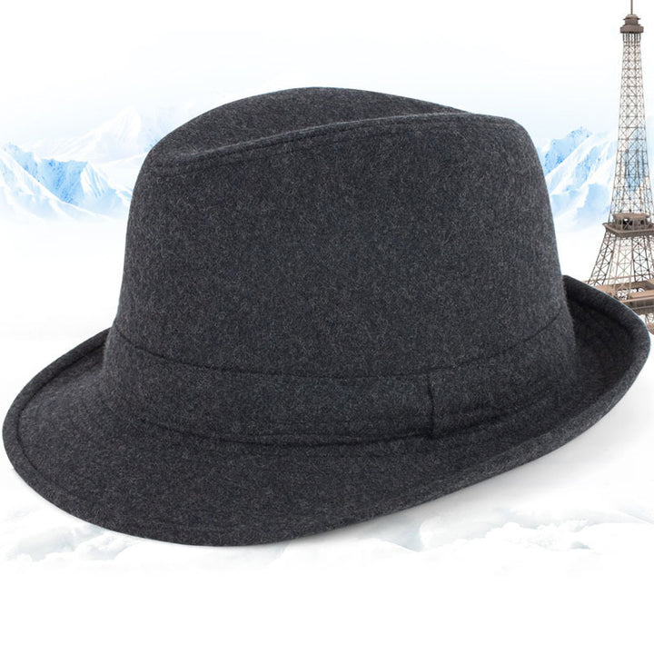 Autumn And Winter Men's Top Hat, Woolen, Windproof, Perfect for Elderly In Winter