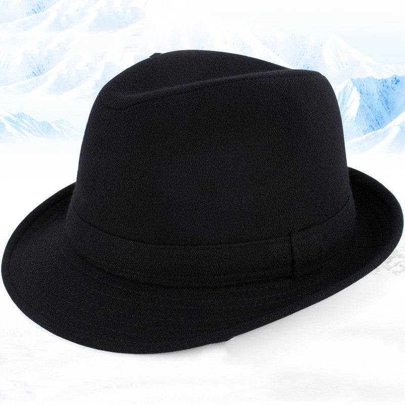 Autumn And Winter Men's Top Hat, Woolen, Windproof, Perfect for Elderly In Winter