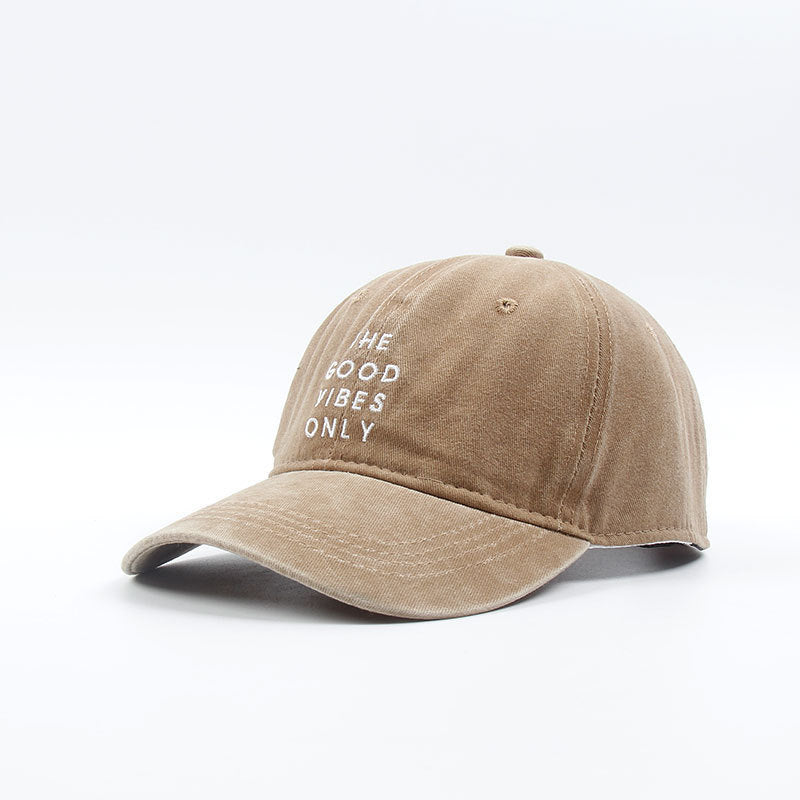 Washed New THE GOOD VIBES ONLY Dad Hat Men Women Cotton Baseball Cap Bone Snapback  Cap Hats Bone Garros Wholesale