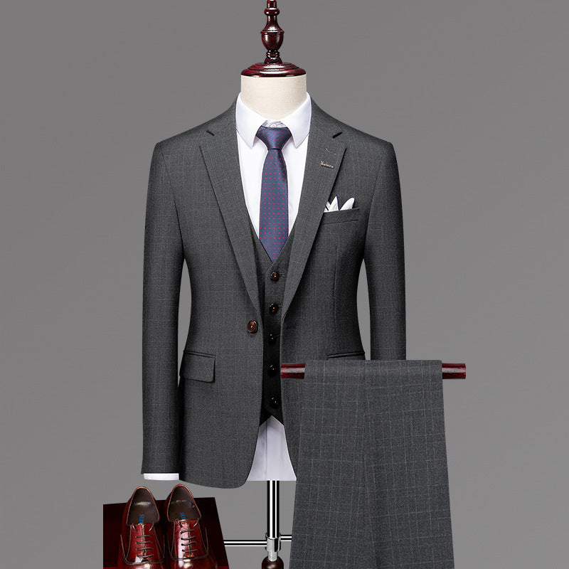 Casual Formal British Plaid Suit