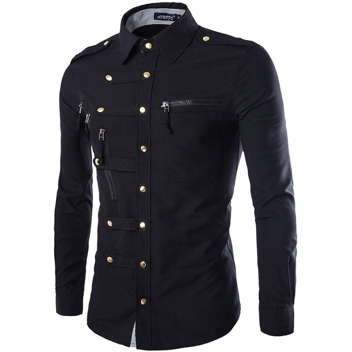 Brand Men Shirt Fashion Design, Slim Fit Cotton Dress Shirt Long Sleeve