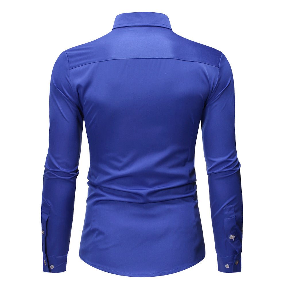 Men's Wedding Tuxedo Shirt, Slim Fit Long Sleeve