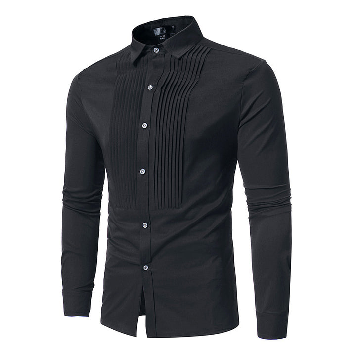 Men's Wedding Tuxedo Shirt, Slim Fit Long Sleeve