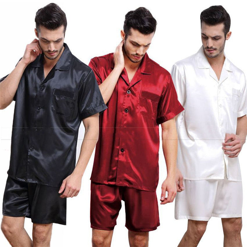 Pajamas Set Pyjamas Nightwear Men Silk Plus Size Satin