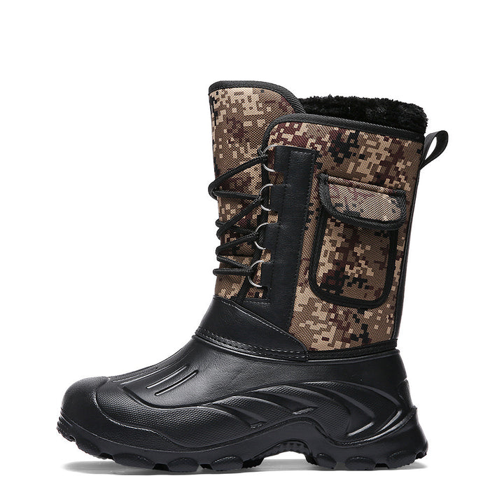 Warm camouflage fishing shoes