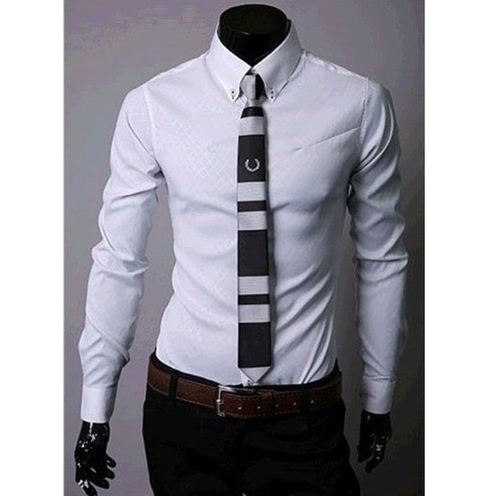 Men's Fitted Shirts, Designer Plaid Stripes Pattern
