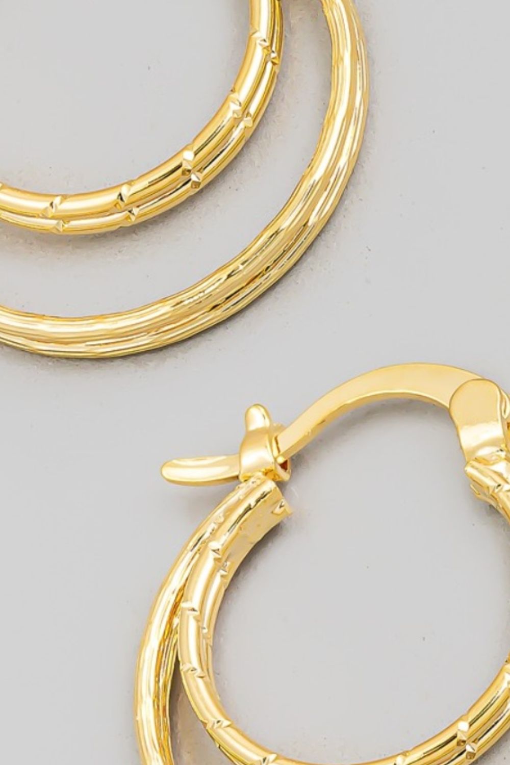 Fame Pincatch Double Circle Hoop Earrings - DRG Boutique Apparel & Accessories LLC