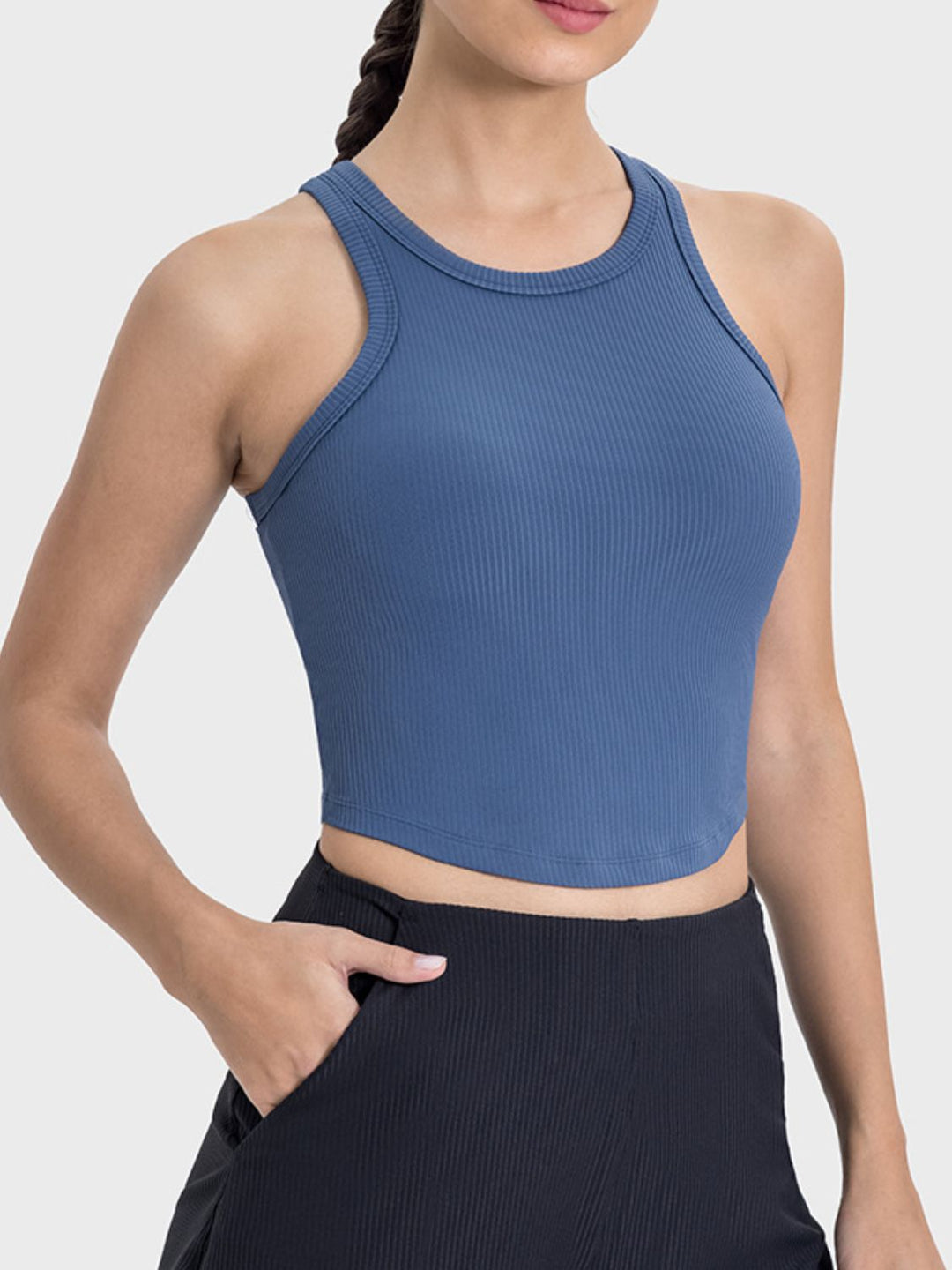 Millennia Round Neck Racerback Active Tank - DRG Boutique Apparel & Accessories LLC