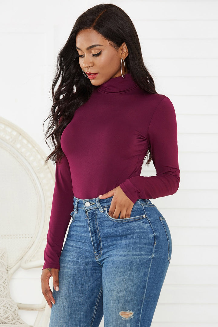 Turtleneck Long Sleeve Bodysuit - DRG Boutique Apparel & Accessories LLC