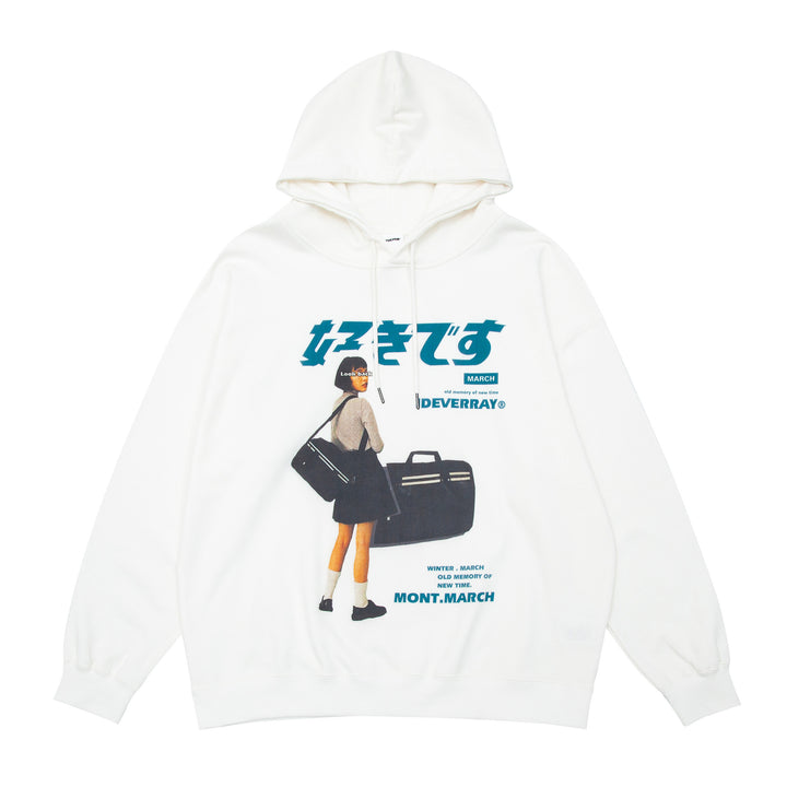 Japanese Characters Printed Casual Hoodies For Men & Women