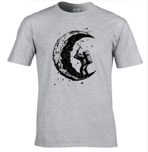 Men's Digging The Moon , Casual O-neck T Shirts, Short Sleeve