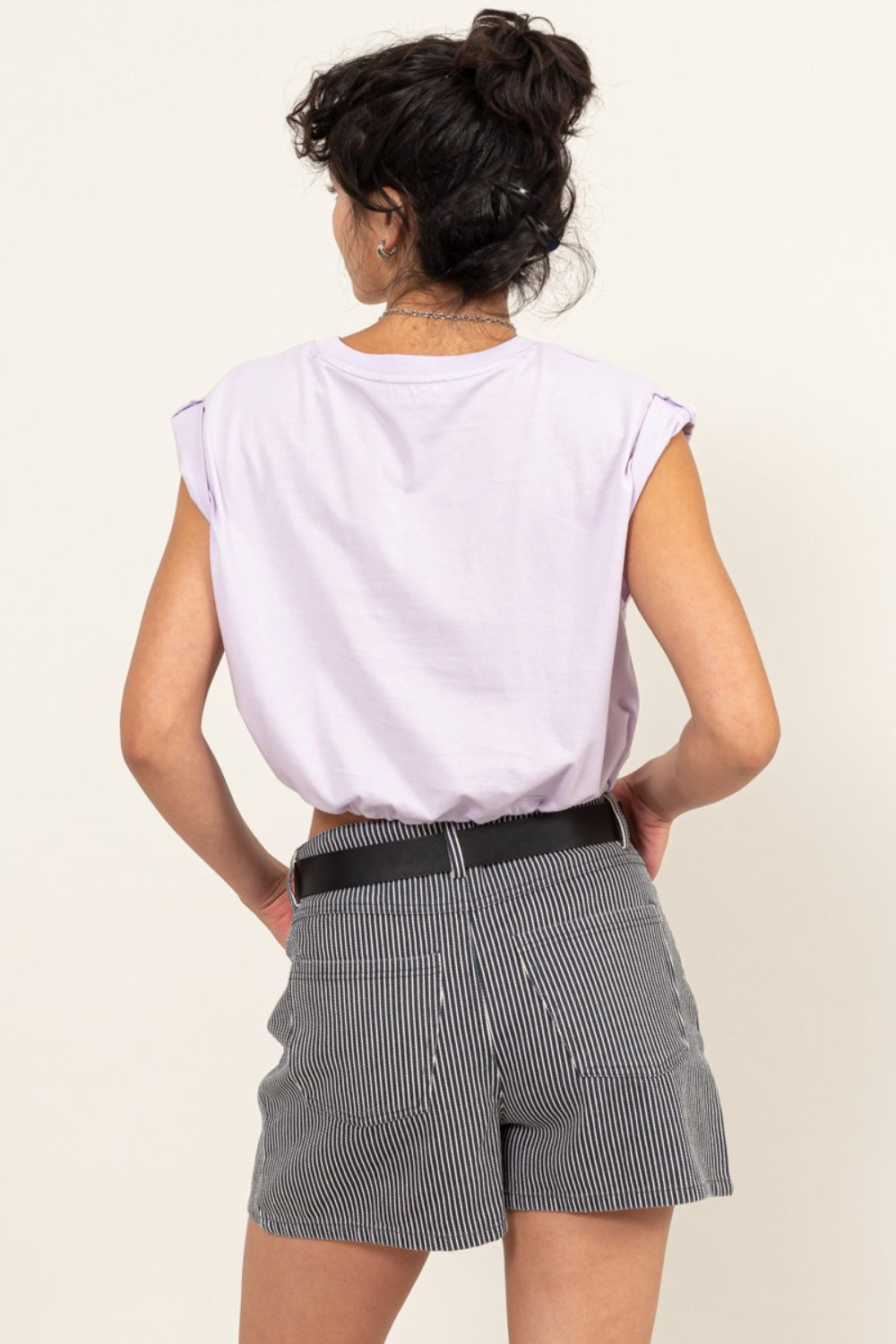 HYFVE Drawstring Hem Crop Top, Lavender