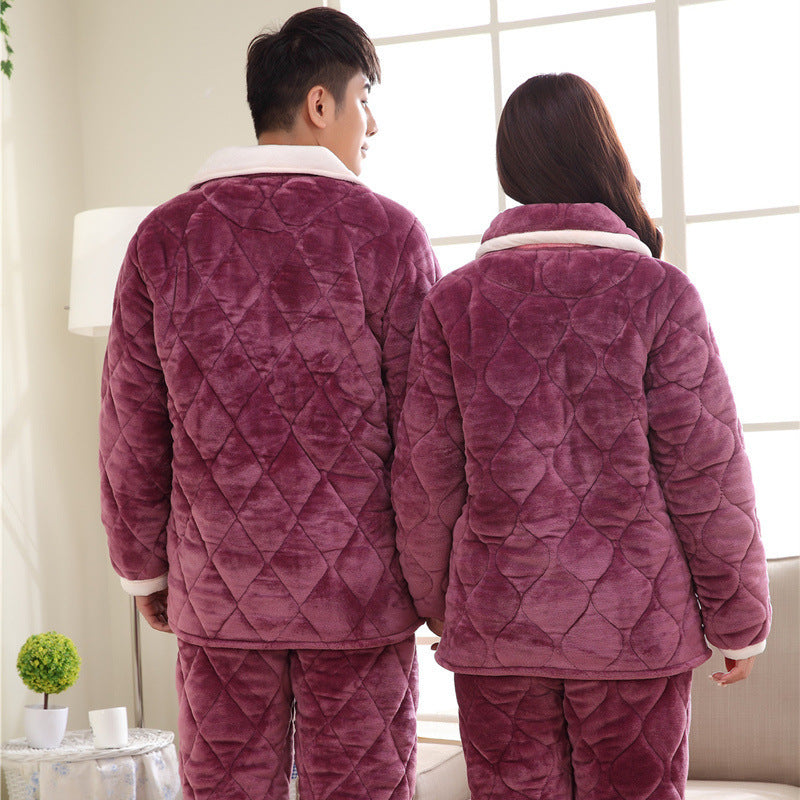 Flannel and cotton purple pajamas for men and women