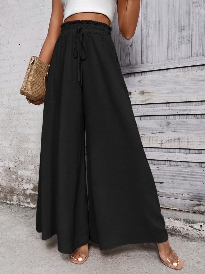 Honey Tied High Waist Wide Leg Pants - DRG Boutique Apparel & Accessories LLC