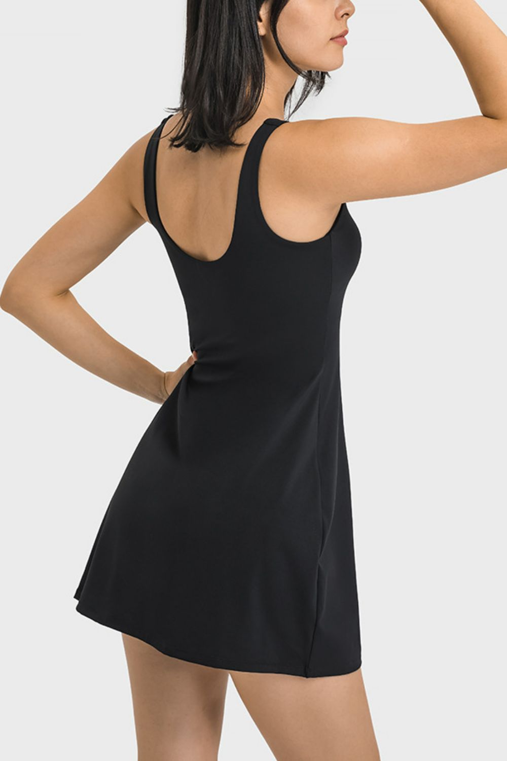 Millennia Square Neck Sports Tank Dress with Full Coverage Bottoms - DRG Boutique Apparel & Accessories LLC