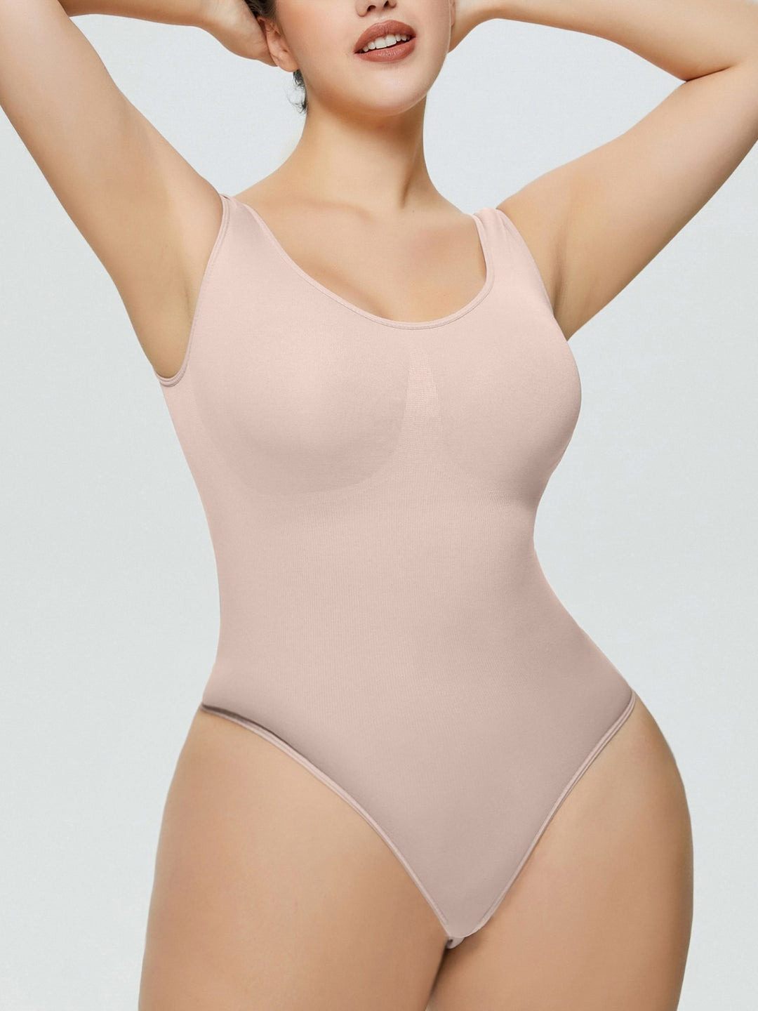 Scoop Neck Wide Strap Shaping Bodysuit - DRG Boutique Apparel & Accessories LLC