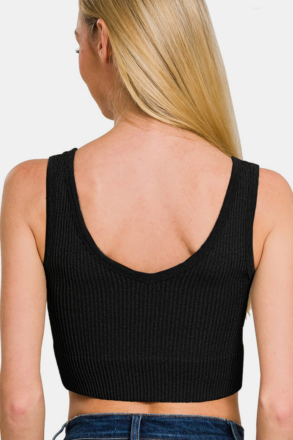 Zenana Ribbed Seamless Tank with Pads - DRG Boutique Apparel & Accessories LLC