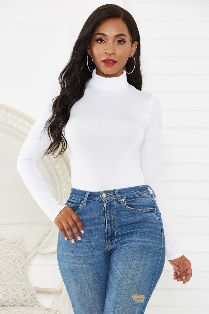 Turtleneck Long Sleeve Bodysuit - DRG Boutique Apparel & Accessories LLC