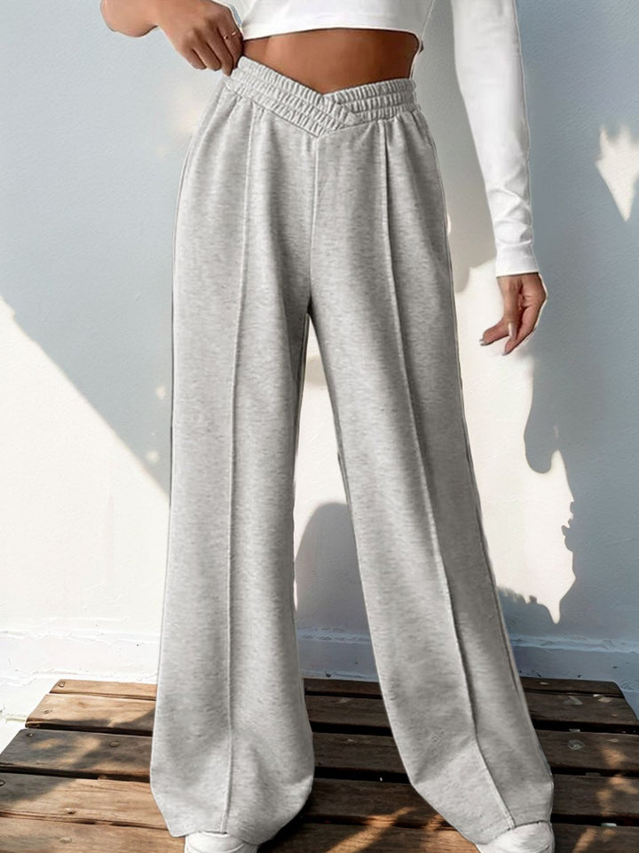 Perfee Elastic Waist Wide Leg Pants - DRG Boutique Apparel & Accessories LLC