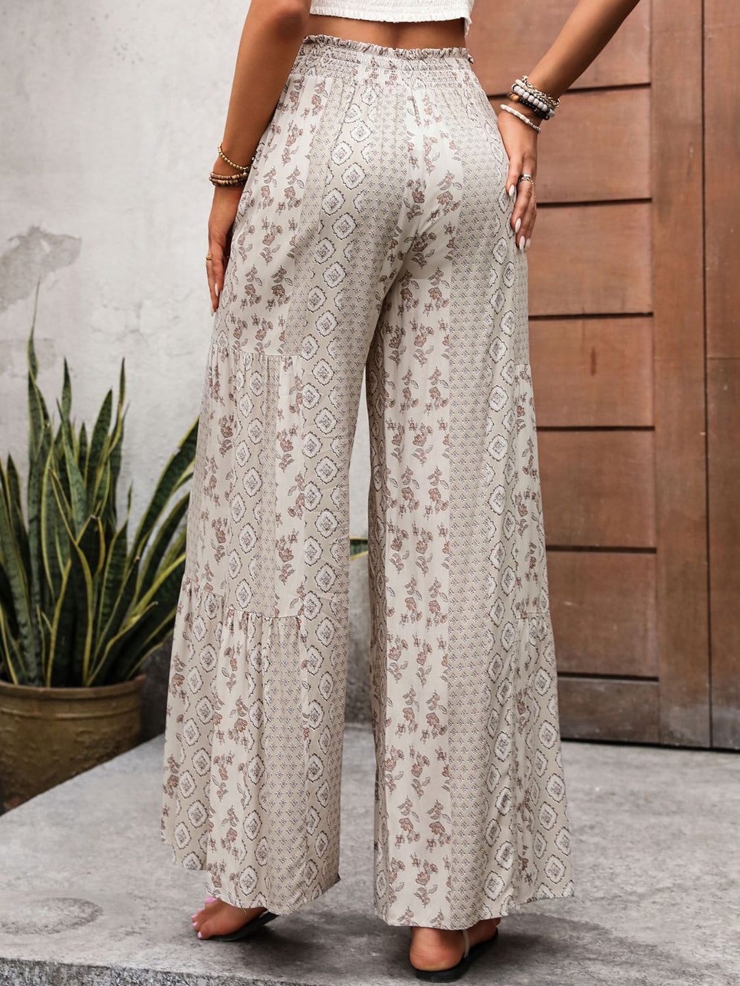 Perfee Printed Wide Leg Pants - DRG Boutique Apparel & Accessories LLC