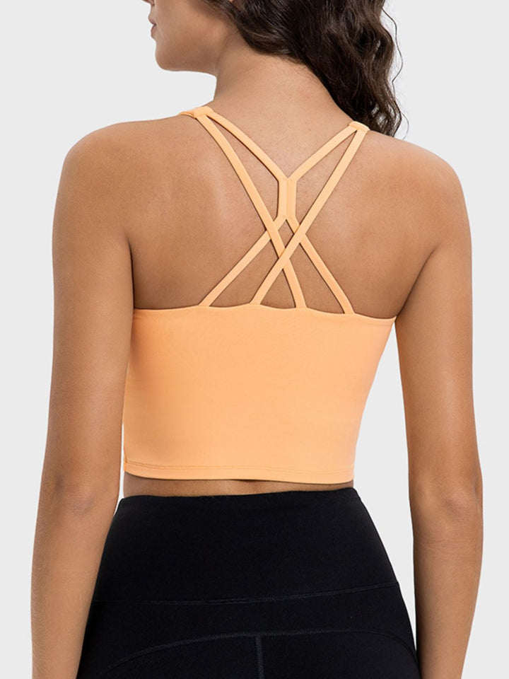 Millennia Crisscross Round Neck Active Tank - DRG Boutique Apparel & Accessories LLC