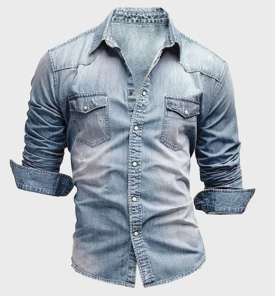 Men's Shirt Brand Long Sleeve, Casual Solid, Slim Fit