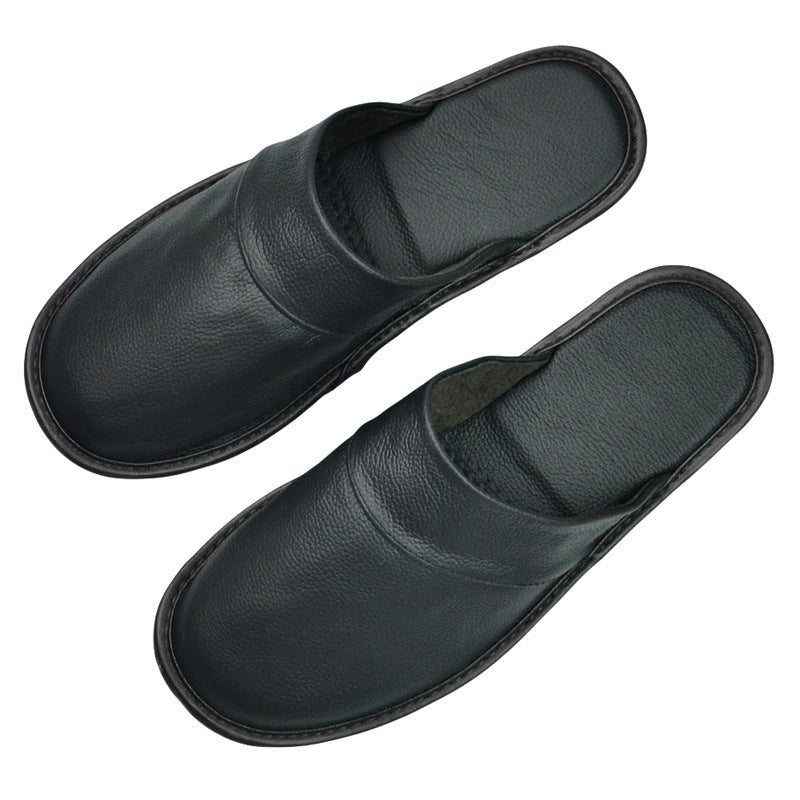 Cowhide Slippers Baotou Home Men And Women Elderly