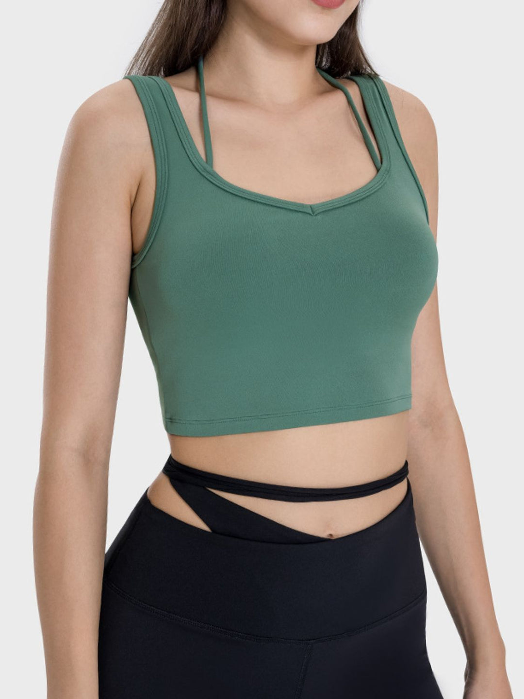 Millennia Crisscross Square Neck Active Tank - DRG Boutique Apparel & Accessories LLC