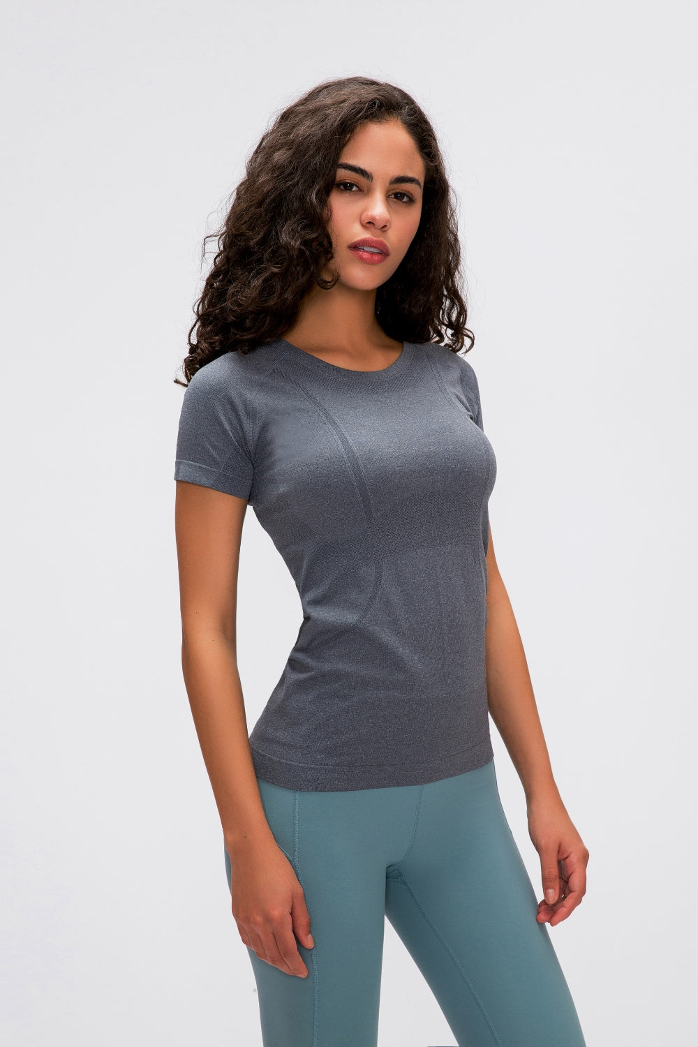 Millennia Round Neck Short Sleeve Active T-Shirt - DRG Boutique Apparel & Accessories LLC