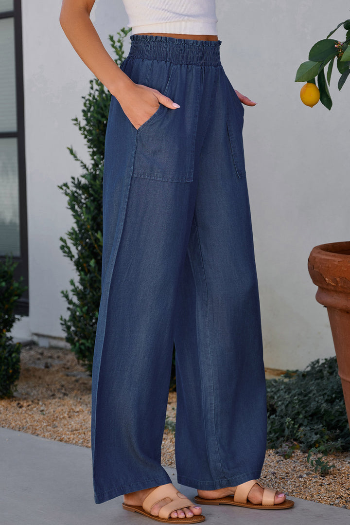 Wide Leg Pants with Pockets - DRG Boutique Apparel & Accessories LLC