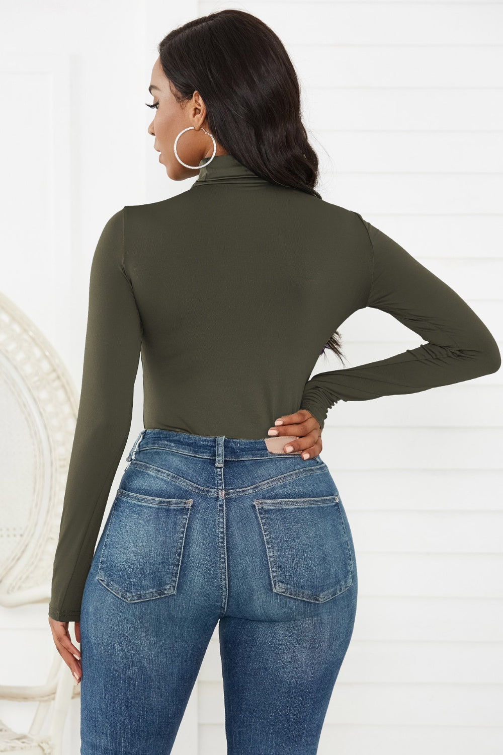 Turtleneck Long Sleeve Bodysuit - DRG Boutique Apparel & Accessories LLC