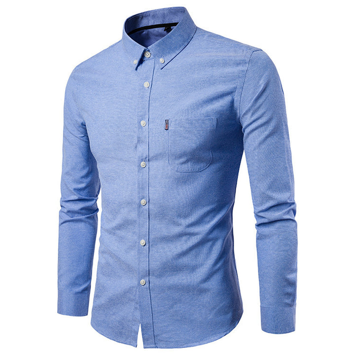 Men's Dress Shirts, Korean Style, Slim Long Sleeve