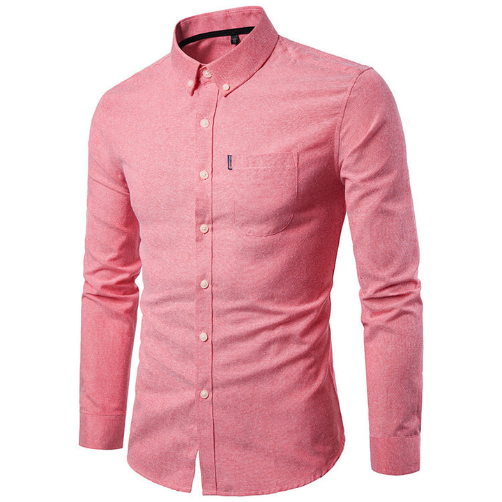 Men's Dress Shirts, Korean Style, Slim Long Sleeve
