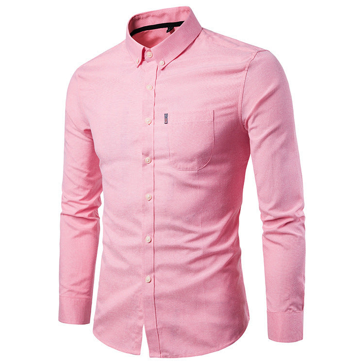 Men's Dress Shirts, Korean Style, Slim Long Sleeve