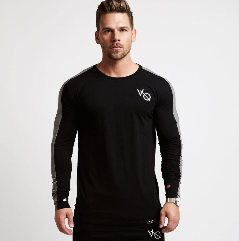 Brand Men fashion Slim T-Shirts Leisure Bodybuilding Long Sleeve