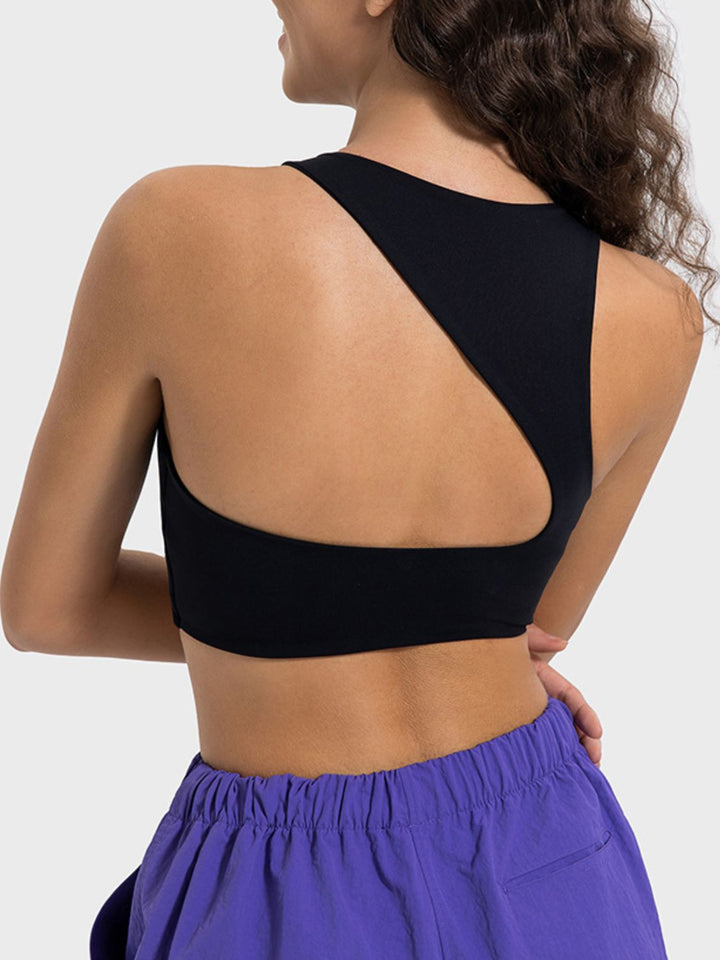 Millennia Cutout Round Neck Active Tank - DRG Boutique Apparel & Accessories LLC