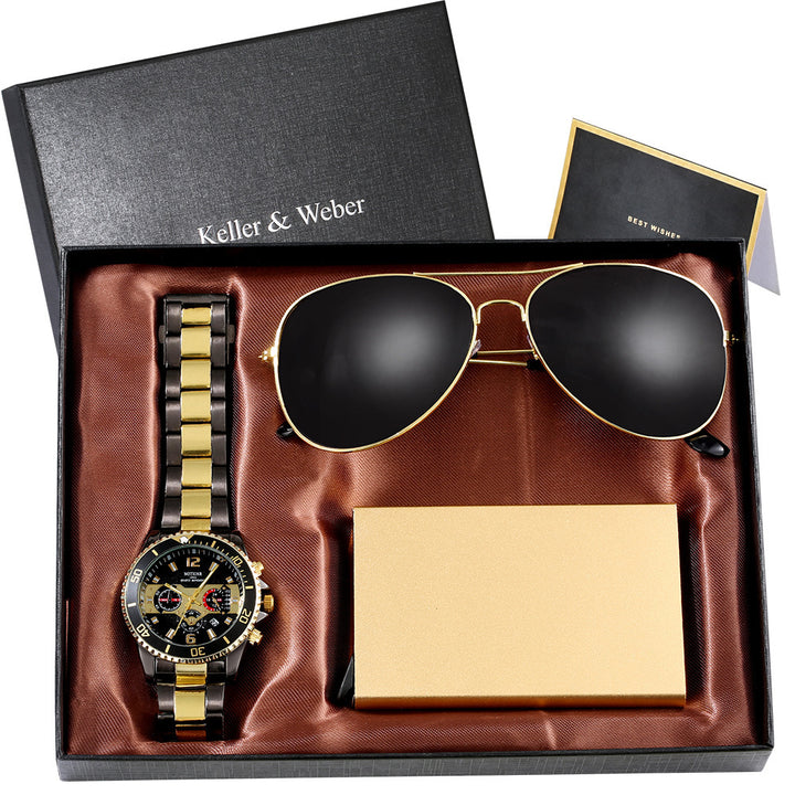 Quartz Watch Sunglasses Suit for Men