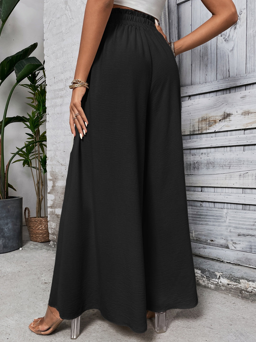 Honey Tied High Waist Wide Leg Pants - DRG Boutique Apparel & Accessories LLC