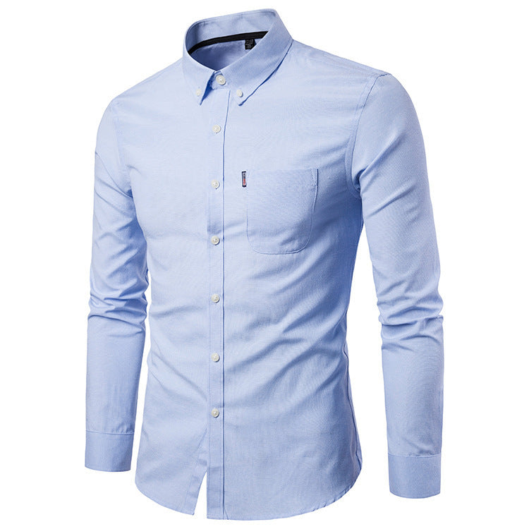Men's Dress Shirts, Korean Style, Slim Long Sleeve