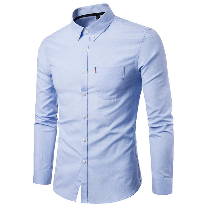 Men's Dress Shirts, Korean Style, Slim Long Sleeve