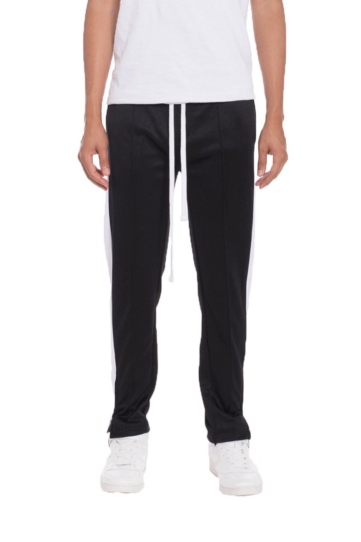 Tricot Striped Track Pants- Black