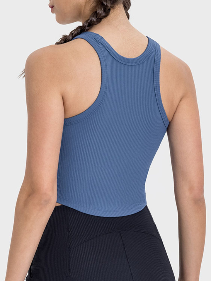 Millennia Round Neck Racerback Active Tank - DRG Boutique Apparel & Accessories LLC