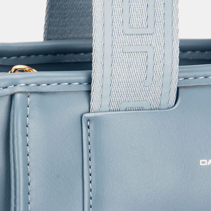 David Jones Small Handbag with Embossed Pattern Handles - DRG Boutique Apparel & Accessories LLC