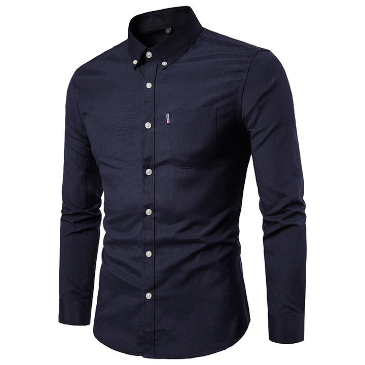 Men's Dress Shirts, Korean Style, Slim Long Sleeve
